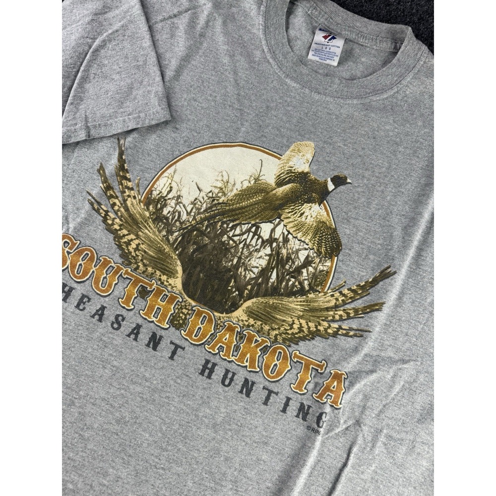 South Dakota Pheasant Hunting T Shirt Jerzees USA Wildlife Graphic Size L